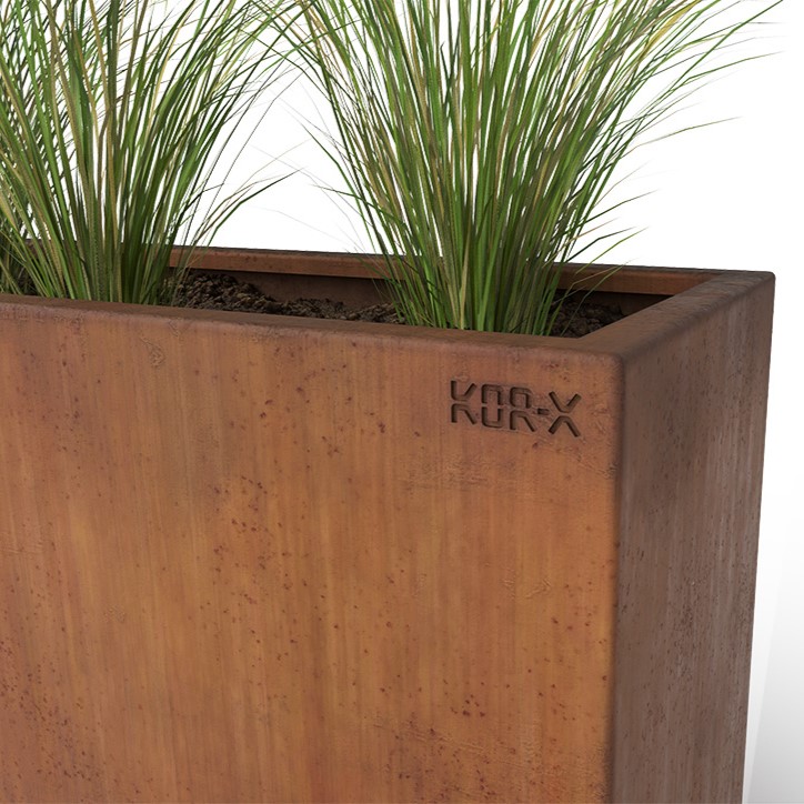 Bac acier Corten rectangulaire sans fond | KOR-X